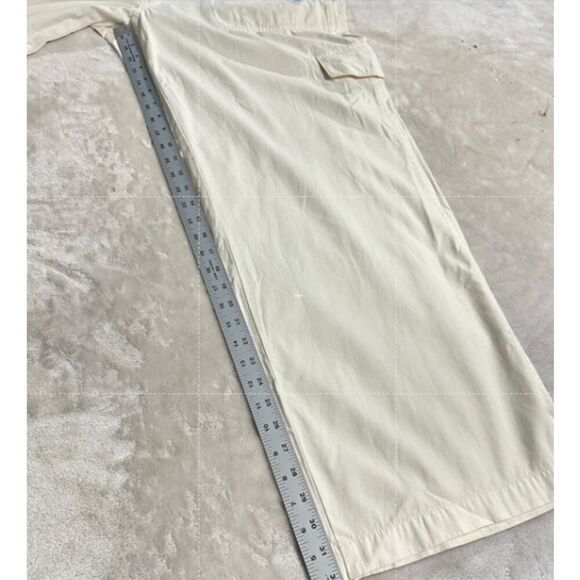 Madewell Griff Superwide Leg Cargo Pants Women's 33 Cream Belted NWT - Picture 9 of 11